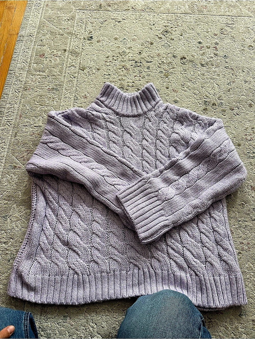 H&M Cable Knit Turtleneck Purple Size Small Like New